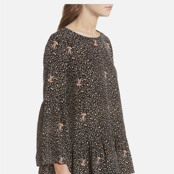 MADEWELL Silk Black Ditsy Floral Print Blouse - Picture 5 of 16